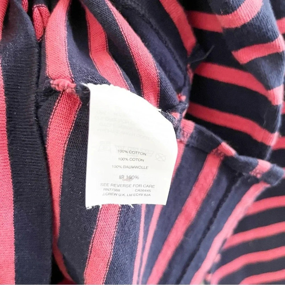 J. Crew Mock Neck Nautical Sweater Navy Blue & Pink Striped Sweater XS Preppy - Picture 6 of 7